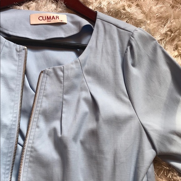 NWOT Italian sky blue bomber jacket - Picture 4 of 5